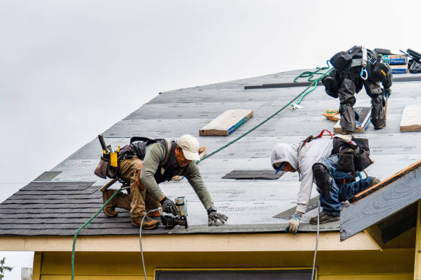 Professional Gutter Installation technician working in Bellaire, OH